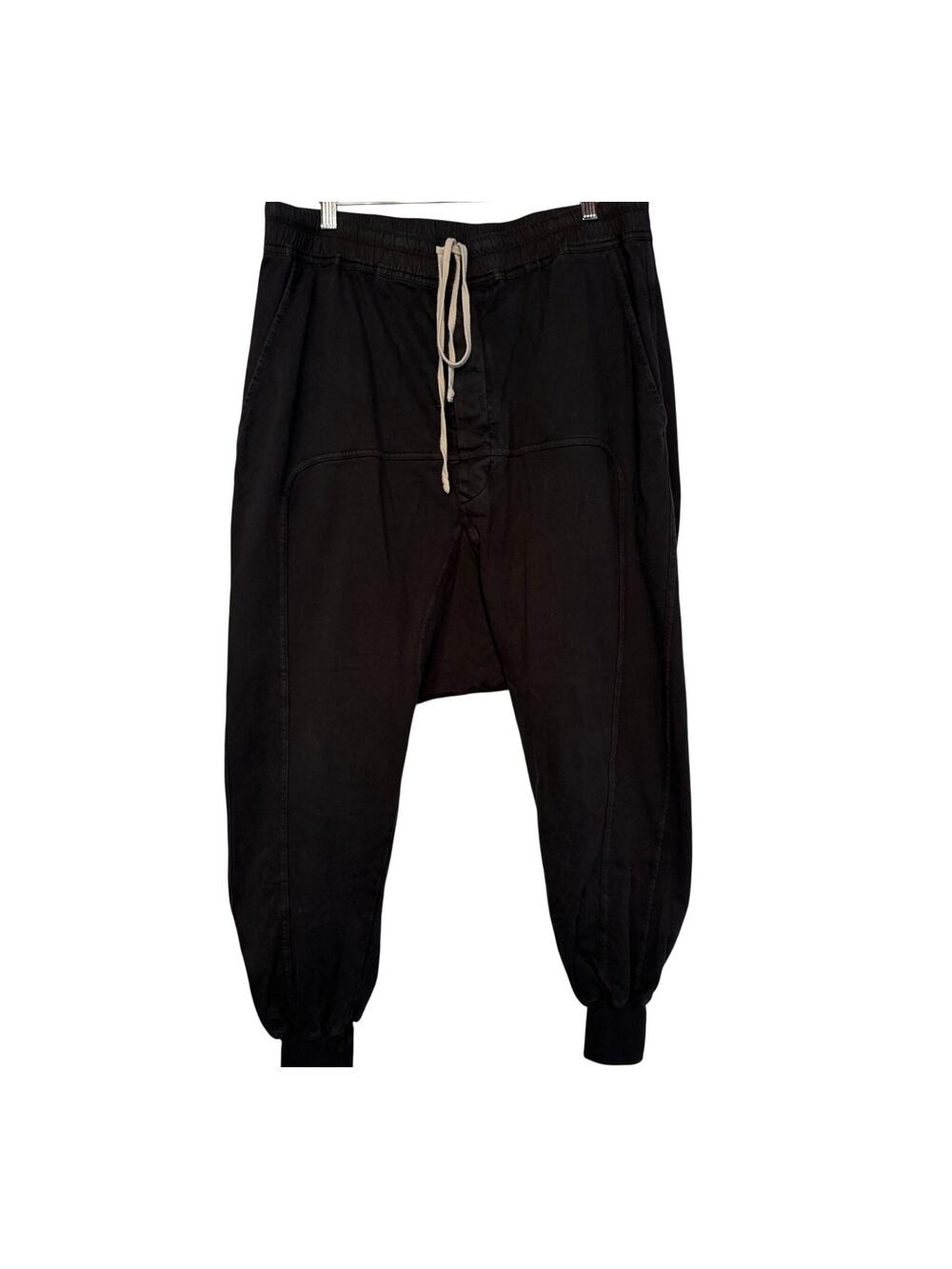 Rick Owens DRKSHDW SS22 Prisoner Jogger Pants sz L black drop-crotch drawstring